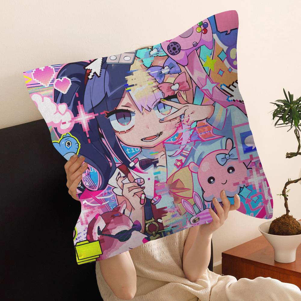 Angry Disgusted Black Doll Face Meme Pillow Cover Square Cushion Cover Retro Trendy Pillow Case For Living Room Chair