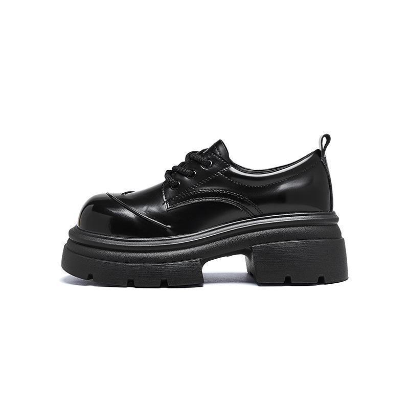 Augustine platform loafers women's 2025 spring new retro British style fashion small leather shoes single shoes