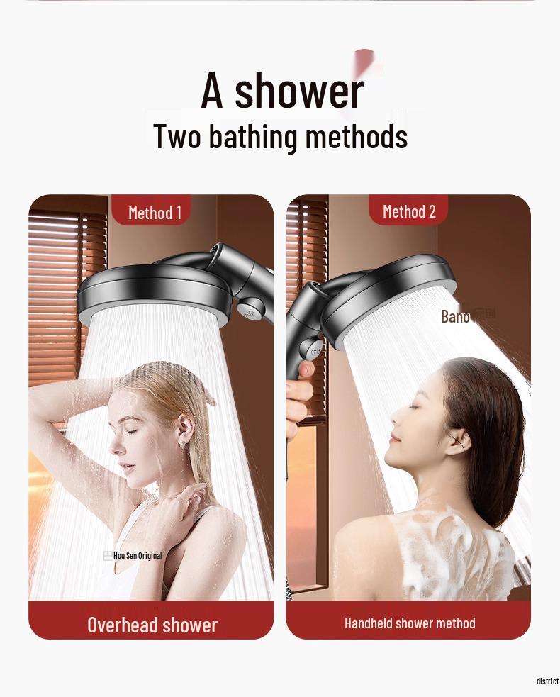 Adjustable Pressurized Elbow Booster Shower Head Faucet for Strong Water Flow