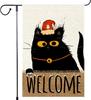 Winter Black Cat Garden Ag Burlap, Small Christmas Decorative Yard Outside Decorations, Rustic Farmhouse Outdoor Decor Dou LLX