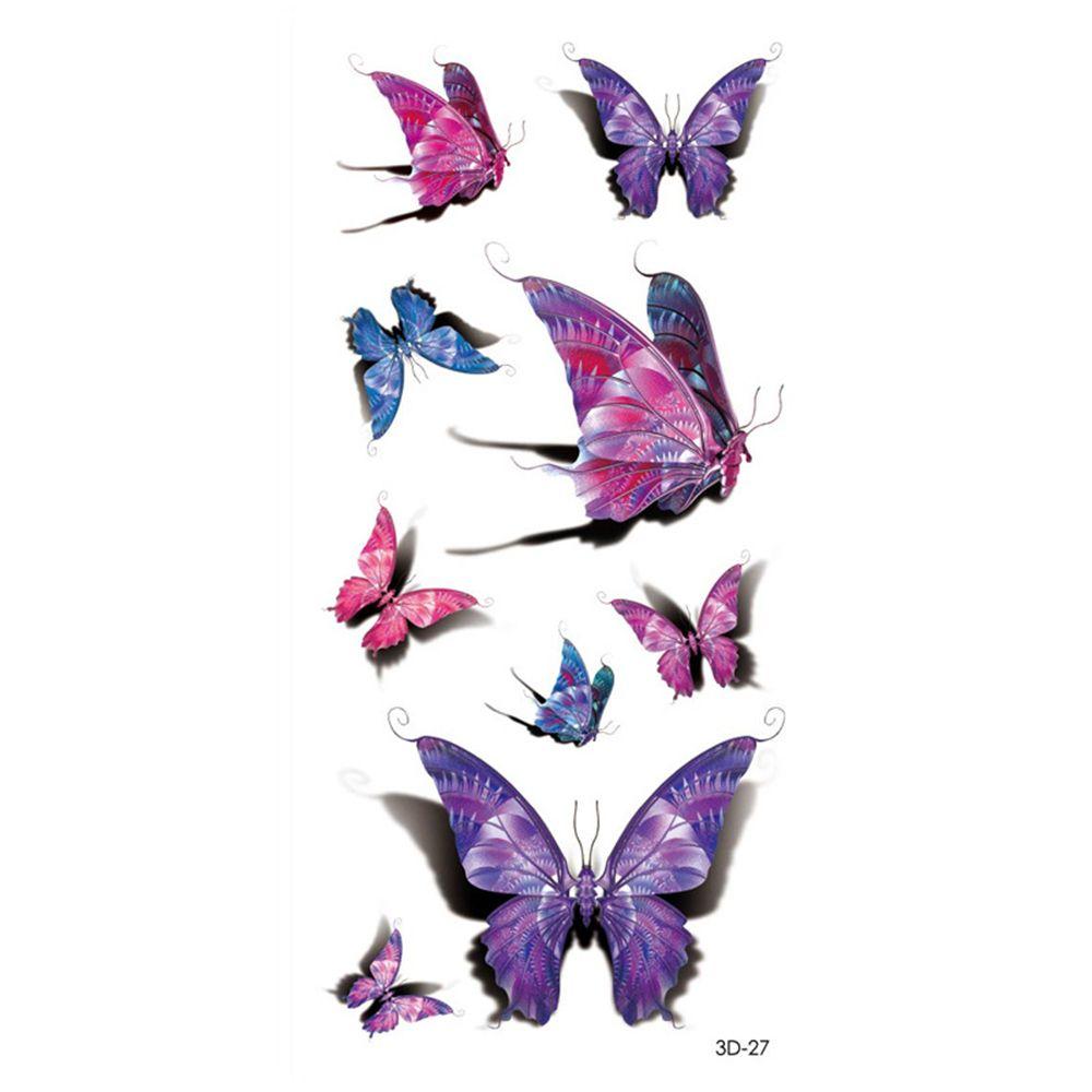 Easy To Clean 3D Butterfly Flower Feather Party Accessories Women Tattoo Sticker Body Stickers