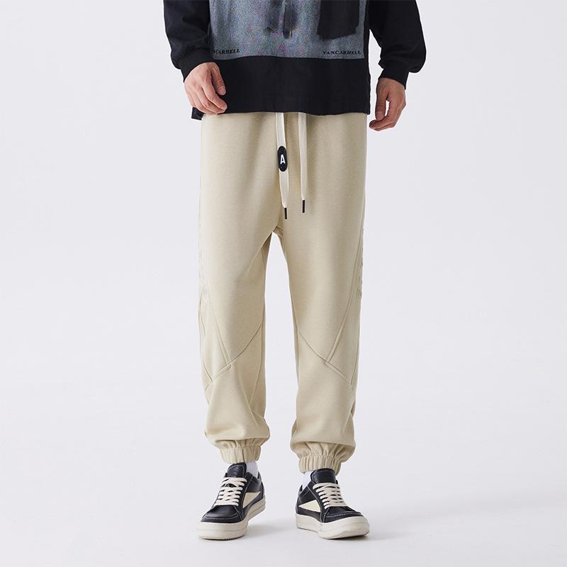 Men's New Tied Feet Casual Sweatpants Trendy Fashion Trousers Simple Drawstring Sports Boys Youth Versatile Popular