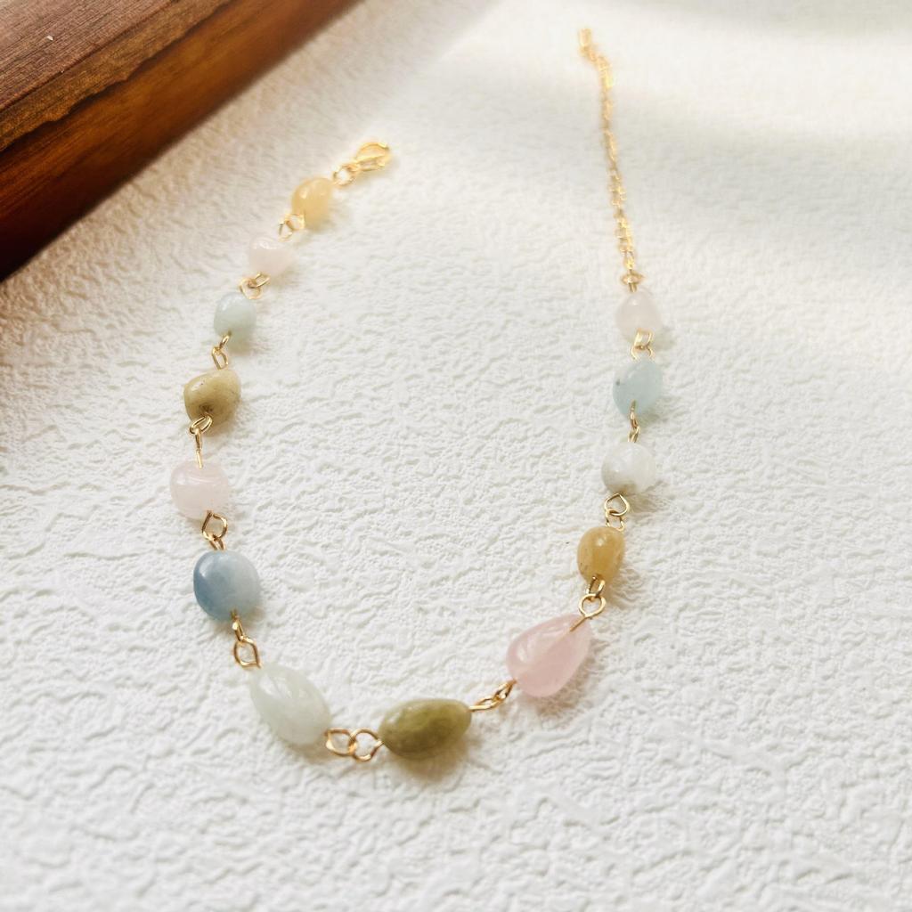 Barevný náhrdelník a náramek ze drahokamů: Nastavitelný, Dámský design v čínském stylu