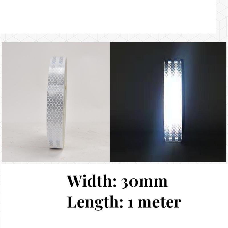 15 mm/30 mm DIY reflekterende klistremerker for biler, motorsykler, elektriske sykler, hjelmer, refleksremser Sikkerhetsadvarsel felgdekaltape