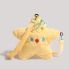 JIAERDI Sweet Cute Cartoon Star Crossbody Bag Women Yellow Plush Large Capacity Shoulder Bag Ladies Creative Versatile Daily Bag
