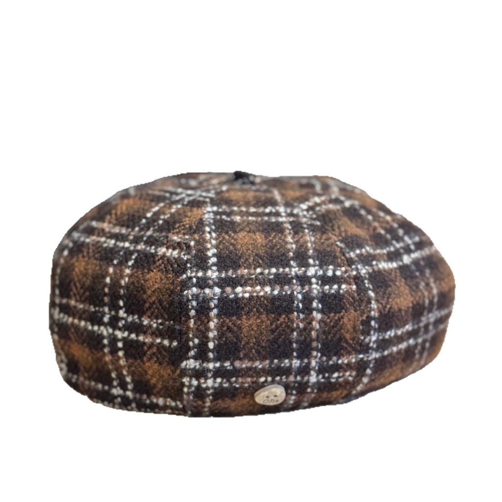 Neue Herbst- und Wintermode Modische Retro Karomütze für Damen, die das Gesicht betont, vielseitige Retro-Beret-Mütze, Malermütze, Trend