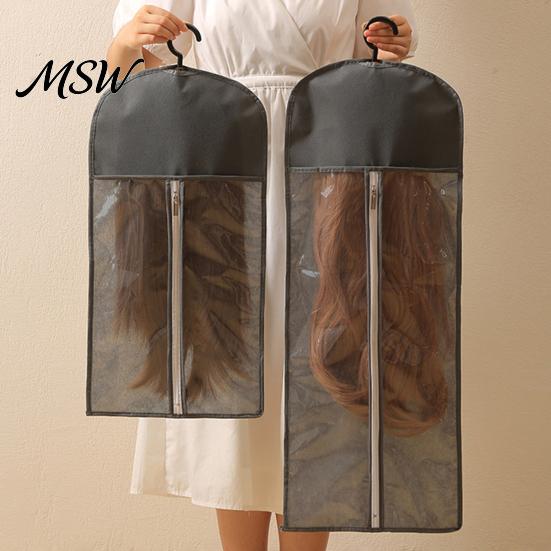 Closet Wig Organizer with Hooks Storage Hanging Bag Hook, Breathable Non-woven Fabric Dust-proof Zippered Protector, Space Saving Portable Zipper Case