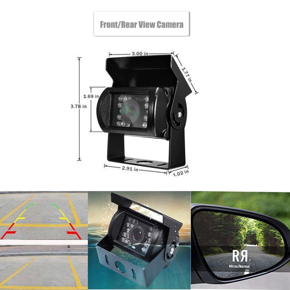 Qiilu Kit Telecamera Per Retromarcia Auto Con Sensori Di Parcheggio, Visione Notturna A LED, HD 720p, IP67, Con Cicalino Di Prossimità