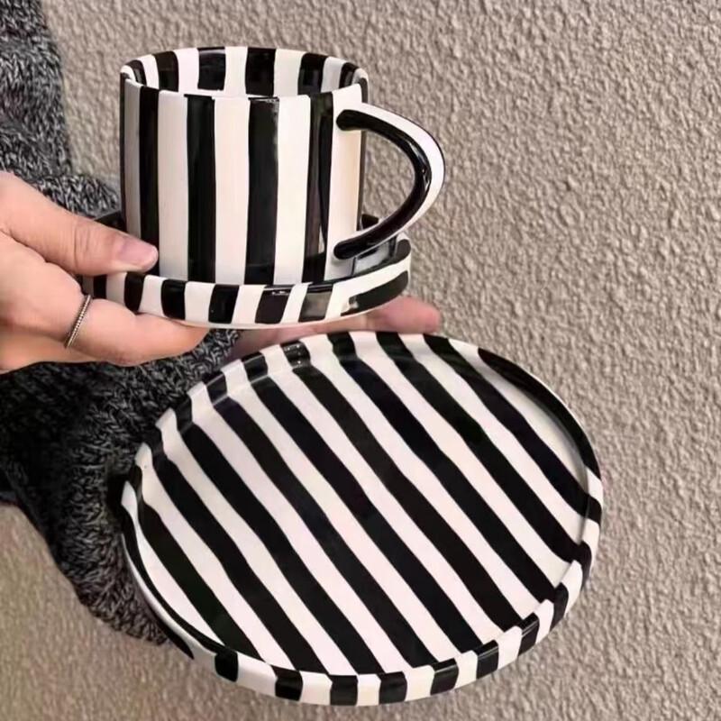 Shangqi Hand-Painted Striped Ceramic Coffee Set