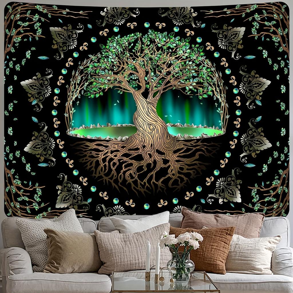1pc Cosmic Life Tree Tapestry Dreamy Big Tree Home Decor Origin Tree Background Wall Hanging Cloth for Be Multiple Sizes