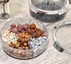 Elegant Sealed Nut and Dried Fruit Snack Tray for Coffee Tables