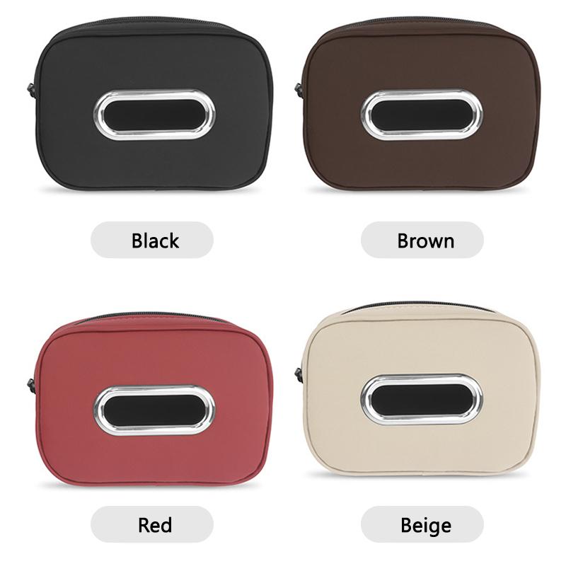SEAMETAL Car Tissue Box Leather Sun Visor Tissue Holder Auto Interior Paper Napkin Organizer Decoration Car Accessories