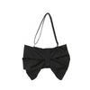 (Black)Fashion Bowknot Shape Tote Bow Tie Pleated Shoulder Bag Women's Crossbody Bags Large Capacity Lighweight Commuter Bags