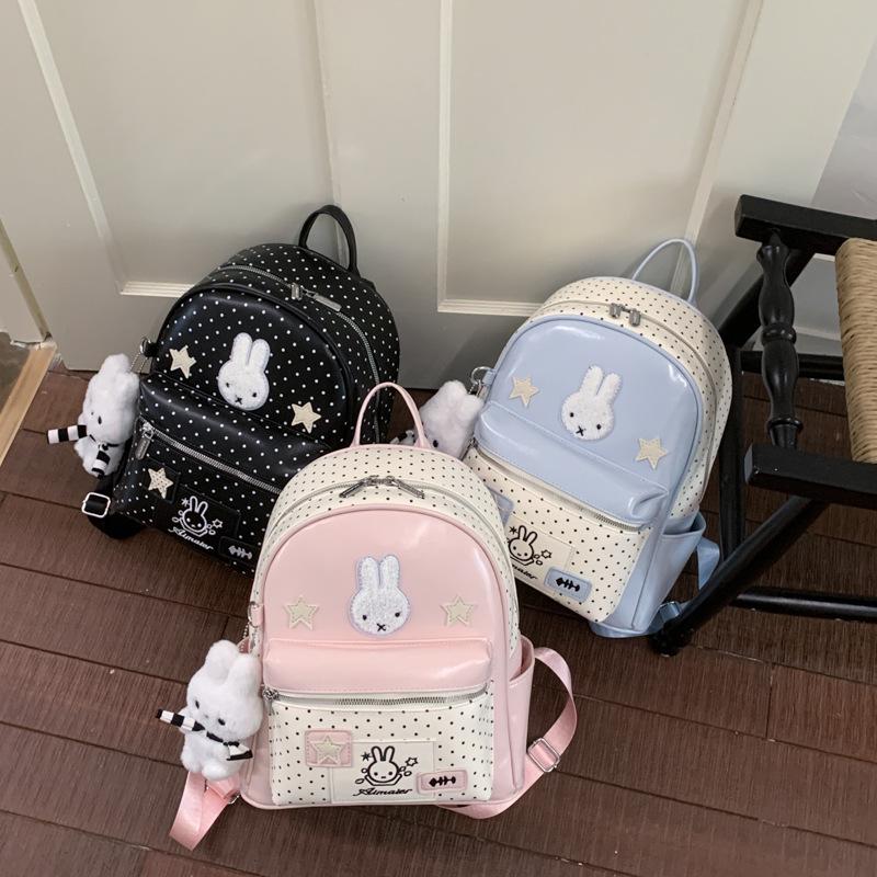 Schoolbag Cute Polka Dot Miffy Rabbit Backpack 1011 New High Value Fashion Versatile Casual Class Commuter Backpack