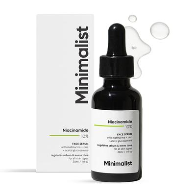 Minimalist 10% Niacinamide Serum with Zinc - Reduces Acne Marks, Controls Oil & Minimizes Pores | Vitamin B3 for Blemish-Free, Clear Skin | For Oil