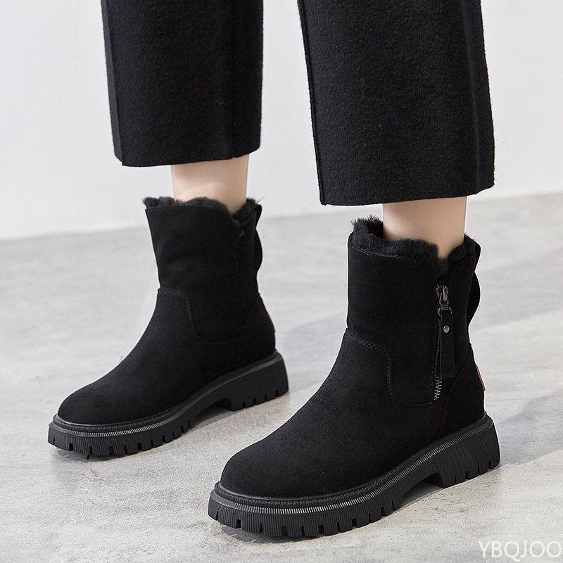 Large Size Winter Fashion Thick Sole Height Increasing and Plush Thick Women's Boots New Warm and Versatile Women's Short Boots