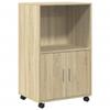 VidaXL Rolling Cabinet Sonoma Oak 55x40x91 Cm Engineered Wood, Filing Cabinet, Home Filing Cabinet, Filing Cabinet 853184