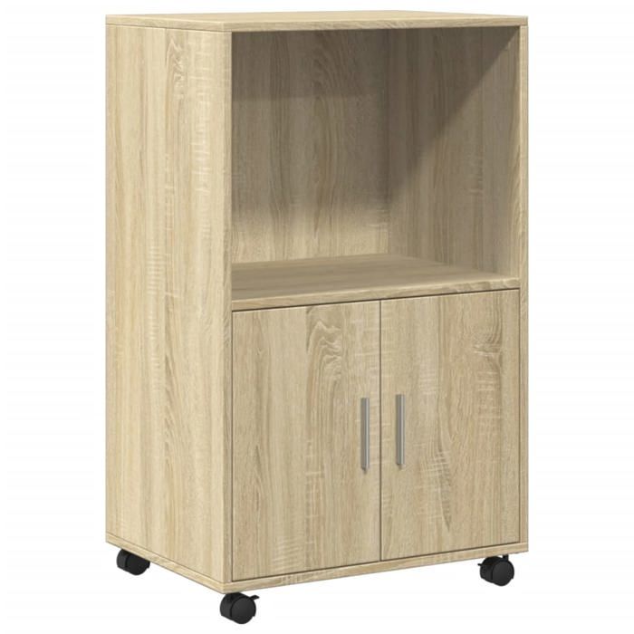 VidaXL Rolling Cabinet Sonoma Oak 55x40x91 Cm Engineered Wood, Filing Cabinet, Home Filing Cabinet, Filing Cabinet 853184