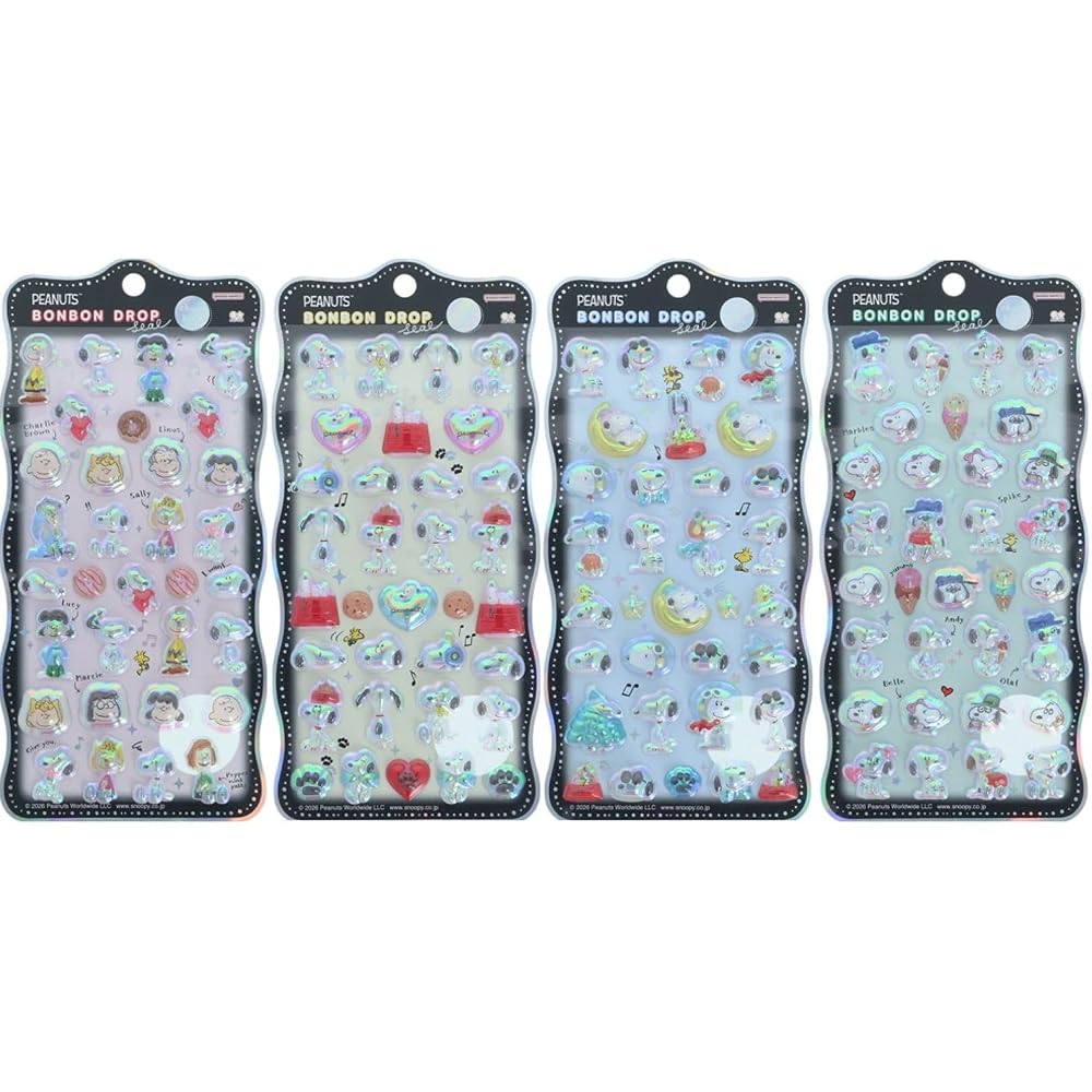Sun-Star Stationery Bonbon Drop Stickers Snoopy churukira [Set of 4] O Friends, Lots, Disguise,