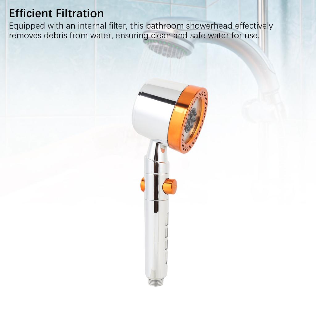 Filtered Showerhead Multiple Modes Stylish Look Pressure Boost Handheld Showerhead for Household Use Silver