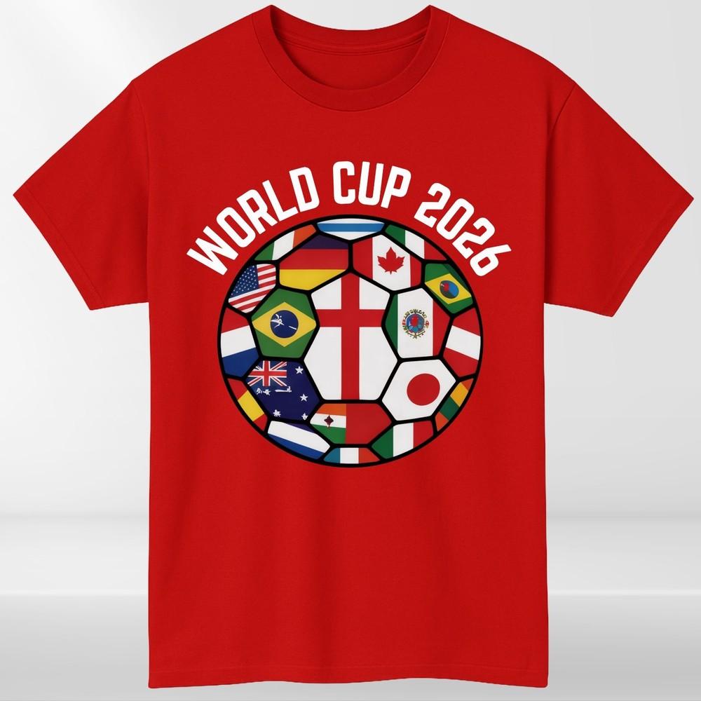 World Cup 2026 Football Shirt Flags Of The World Soccer Fan Graphic Tee S