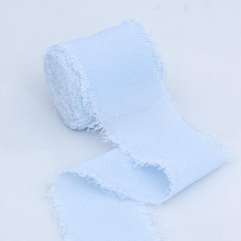 Hand-Torn Raw Edge Chiffon Ribbon Bouquet Streamer for Wedding Flowers