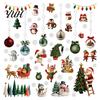Removable Wall Stickers for Bedroom 2Pcs Christmas Static Window Cling Stickers, PVC Snowman Penguin Scratch Resistant Walls Bell Decals Glass,