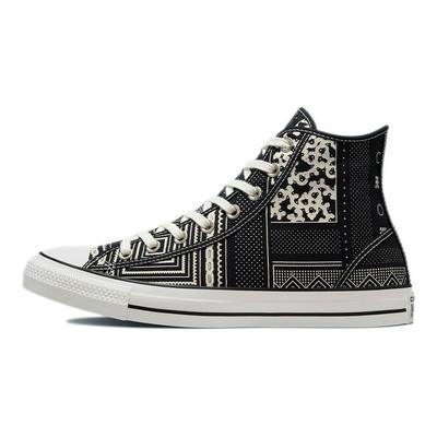 Chuck Taylor All Star Ctas Hi Casual Versatile Sneakers Alte in Tela Sneakers Unisex Nero Bianco 172434C