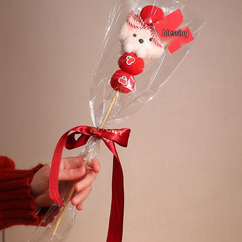 Spring Festival Candied Hawthorn Twist Stick Bouquet: New Year Decoration & Children's Gift