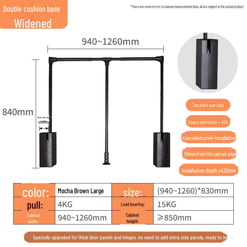 Cloakroom Pull-Down Clothes Hanger Wardrobe Lift Rod