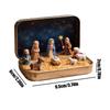 Tin Box Nativity Set Portable Mini 3D Holy Figurines Religious Ornament Holy Family Christmas Figurines In Tin Box For Desk