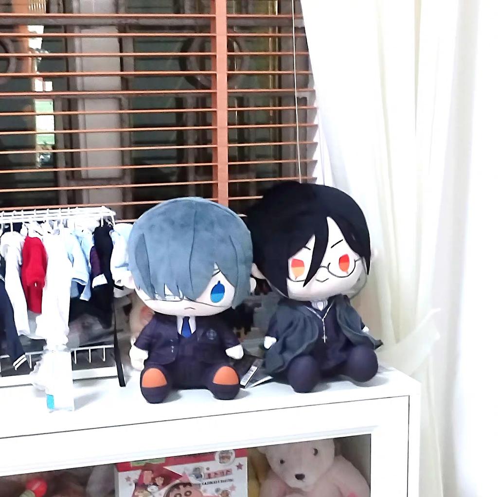 Aniplex Black Butler Boarding School Arc Chibi Sitting Plush Dolls Sebastian Michaelis Ciel Phantomhive Anime Gifts For Fans