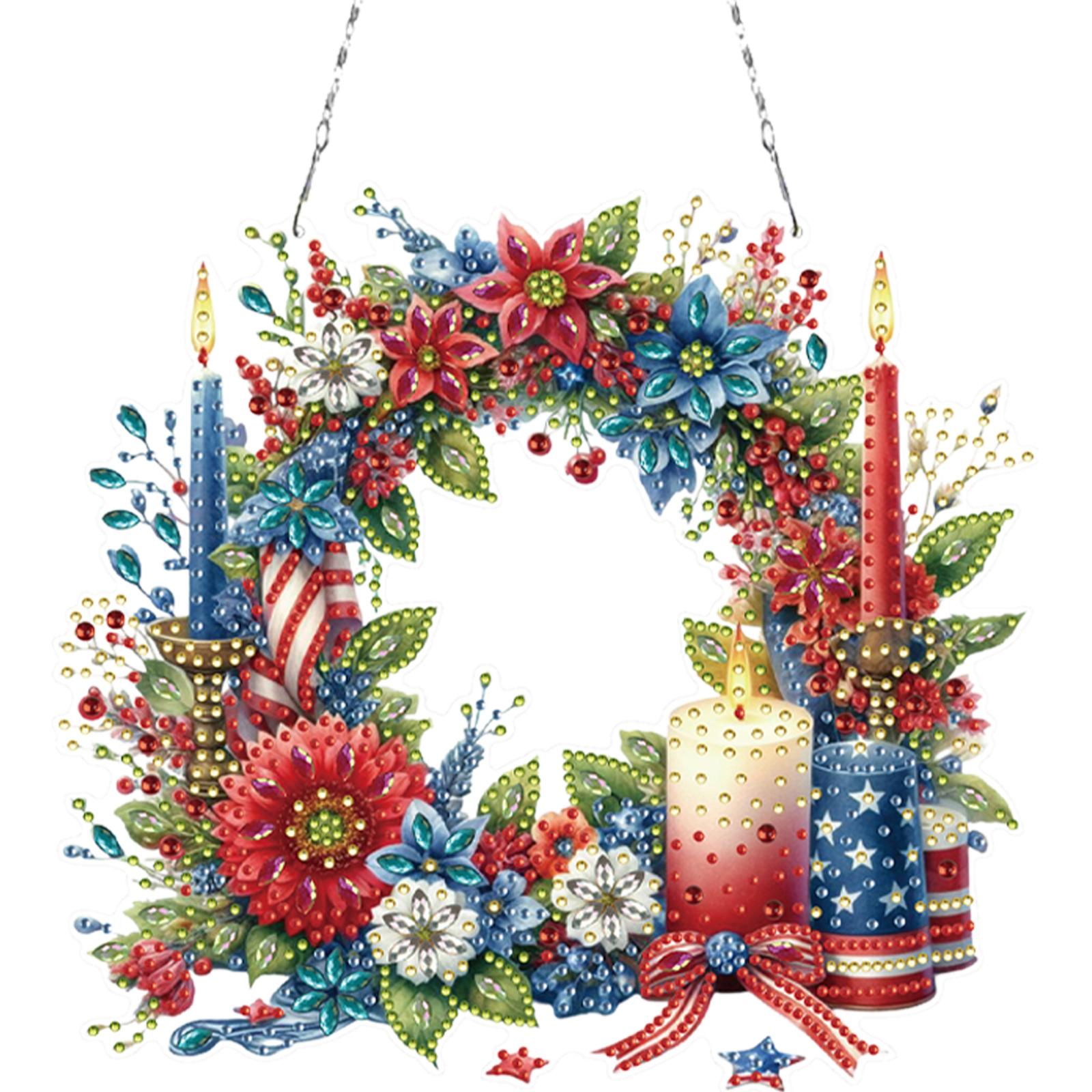 

Acrylic 2D Flat DIY Independence Day Special Shape Hanging Diamond Art Kits Diamond Painting Set Wall Decor for Home & Windows