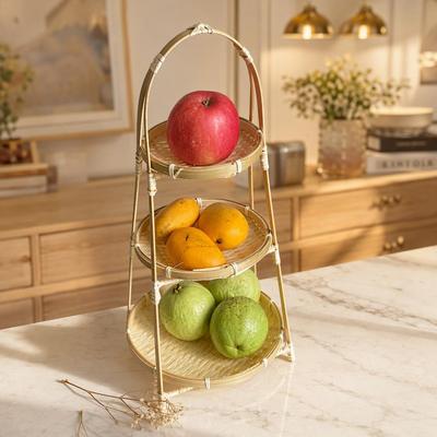 Handcrafted Small Bamboo Basket for Home, Fruits, Desserts, & Snacks – Multi-layer Storage