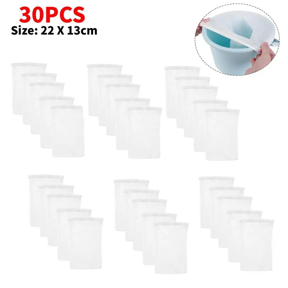 10/20/50/100pcs Filter Storage Pool Skimmer Socks Nylon Swimming Pool Filter Socks For Baskets Skimmers White Pool Supply