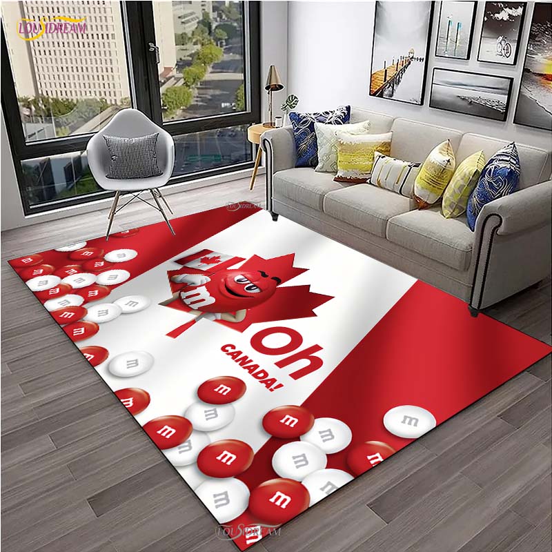 M&M Sweet Cartoon Kawaii Cute Carpet for Living Room Bedroom decor Yoga Area Rug Kitchen Unslip Floor Mat Alfombra Birthday gift