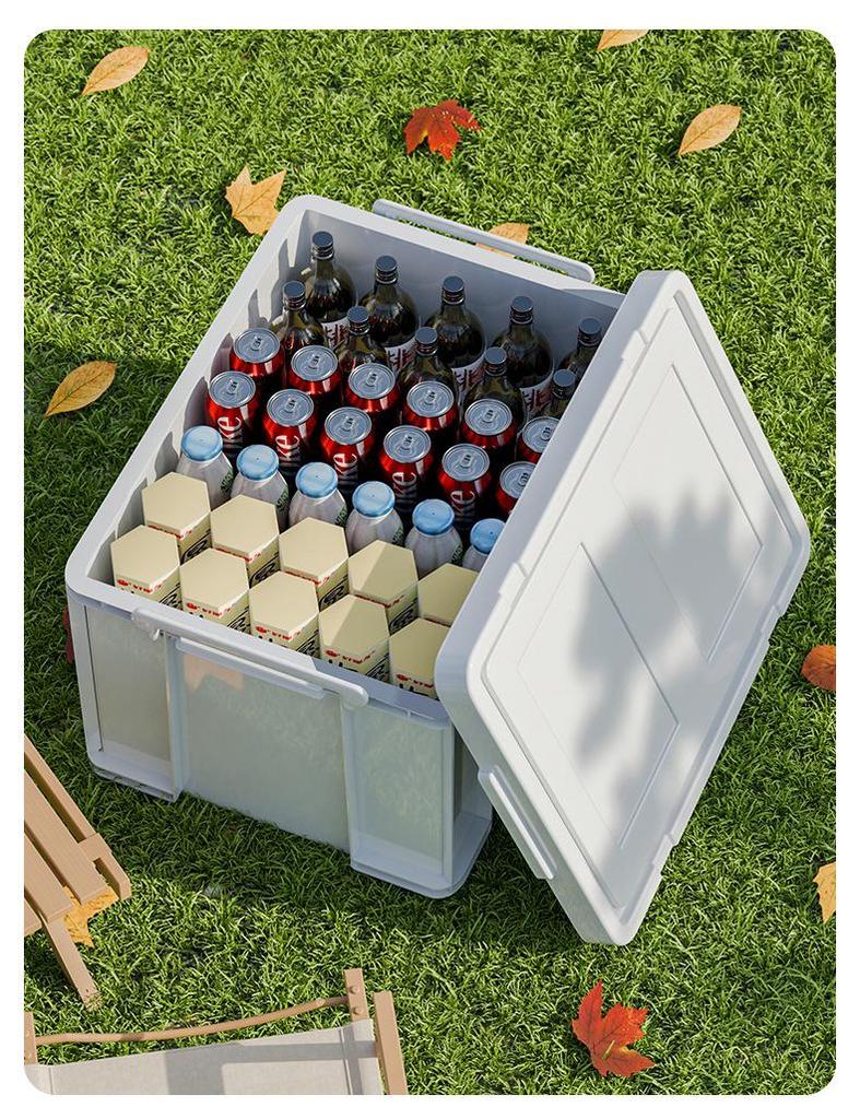 Large Capacity Outdoor Camping Storage Box with Lid - Thick Plastic Car Trunk Organizer
