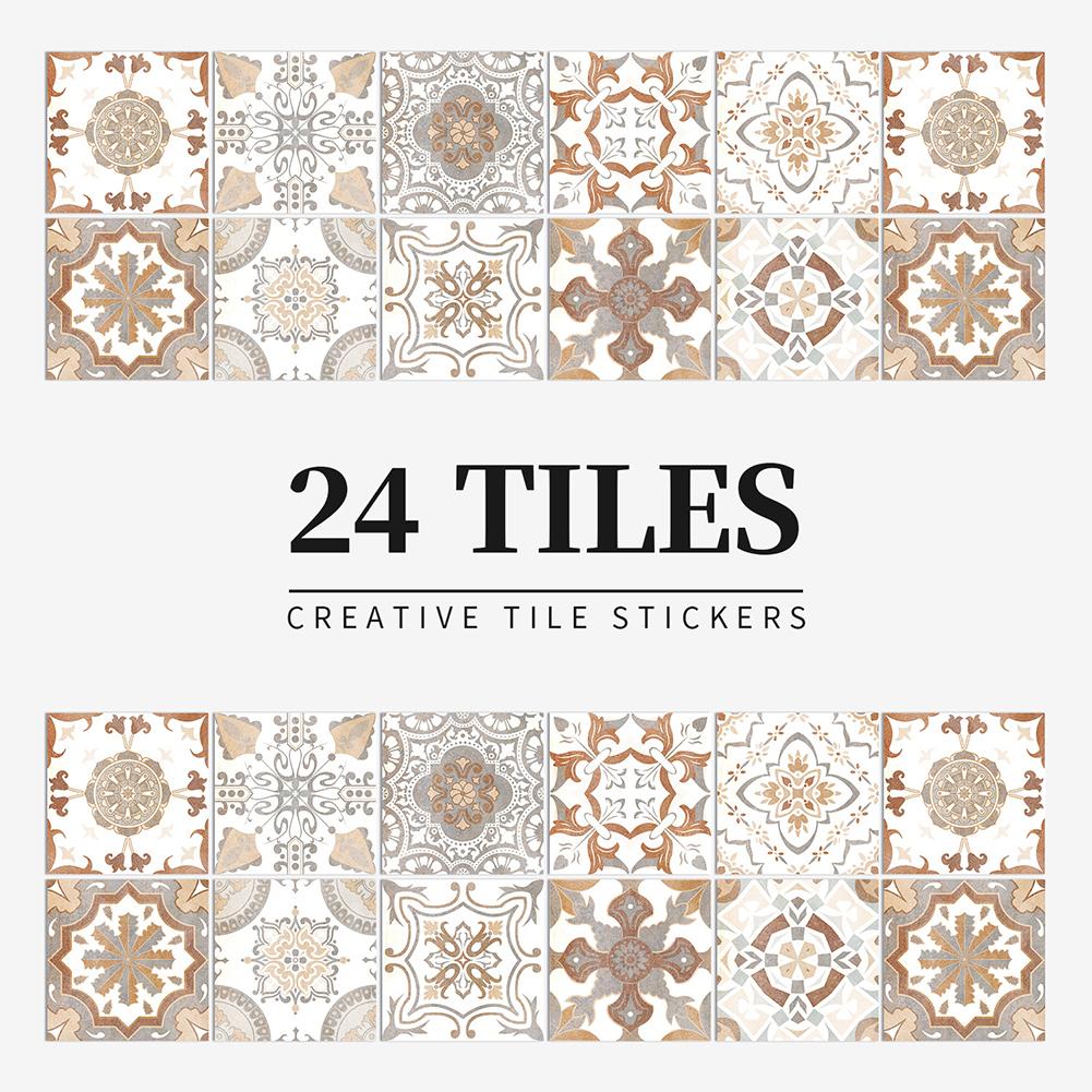 For Bathroom European Style Tile Sticker Kitchen Bathroom Tile Sticker Home Decoration PVC Material Scratch-resistant