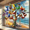 2D Acrylic Flat Butterfly Tree of Life Pendant Window Hanging Decoration,car Decorations,office Kitchen Garden Porch Bedroom  Courtyard Decoration