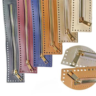 27cm PU Band Reißverschluss Goldfarbenes Metall DIY Häkel-Taschenzubehör für Handgemachte Taschen