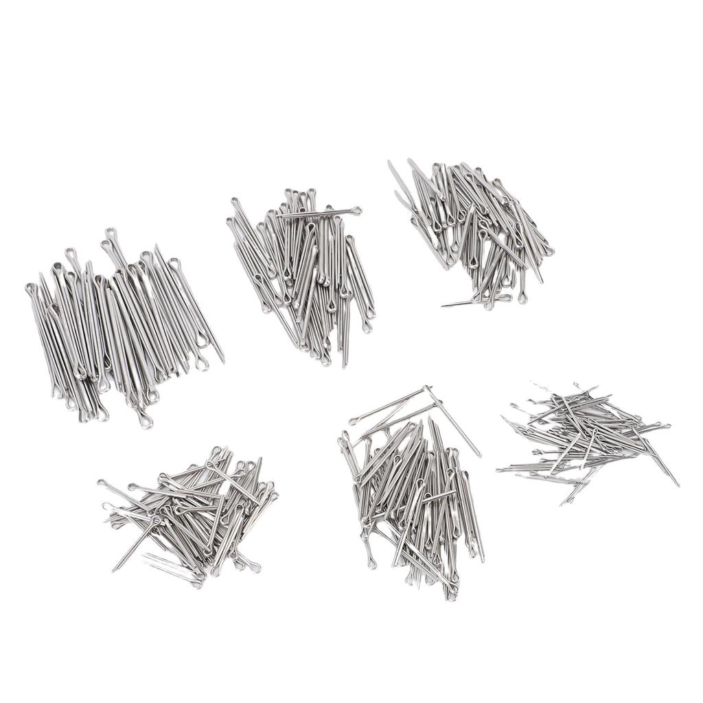 410PCS Cotter Pin Assortment Kit In 6 Different Sizes Galvanized Steel Heavy Duty Straight Shaped Hardware Pins for