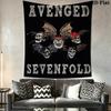 Sevenfold Skull Cross Graphic Tapestry Fashion Print Background Cloth Atmospheric Background Cloth Wall Covering Decoration Gift