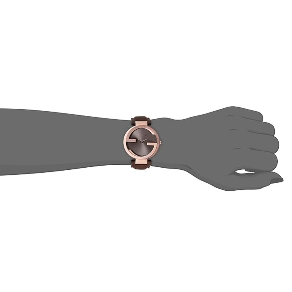 Gucci YA133309 Interlocking G Brązowa tarcza Damski zegarek
