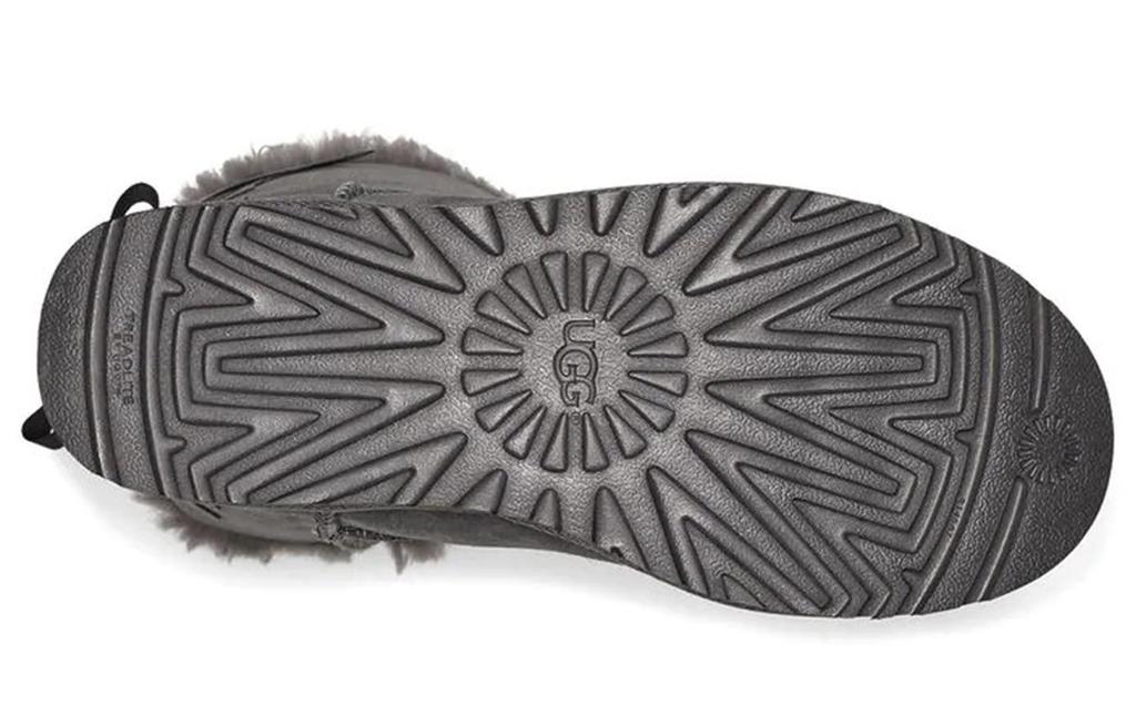 UGG Short Bow Stiefel Fleece Lined Gray Women's 1110706-CHRC