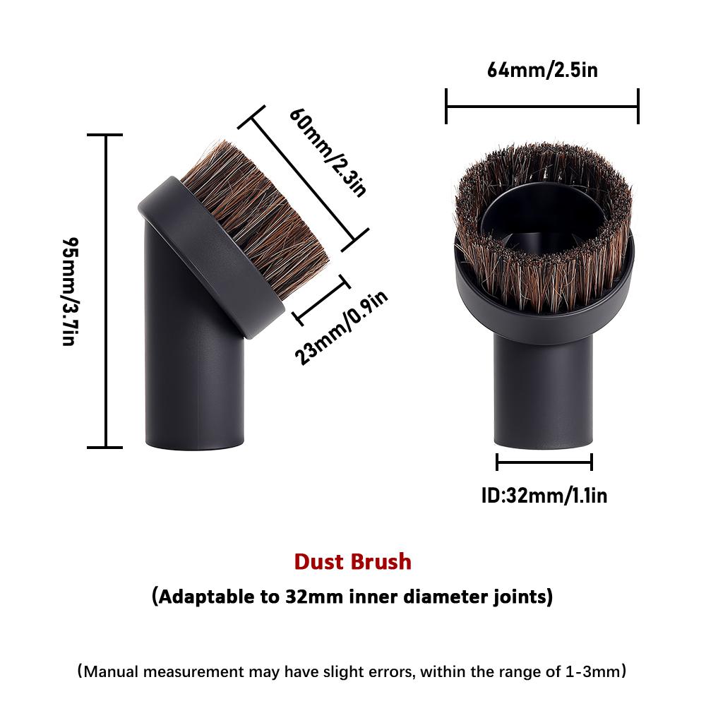 Universal Nozzle Suction Brush Head Dusting Brush For Inner Diameter 32mm Connectors Brush Nozzle Crevice Tool Vacuum Cleaner