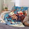 1pc Santa Claus and His Reindeer Blanket Soft Warm Throw Blankets for Room Decor, Birthday .D076