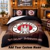 FC St. Pauli Muster Bettwäsche 3-teiliges Set mit individuellem Namen, Bettlaken und Kissenbezügen für das Schlafzimmer zu Hause