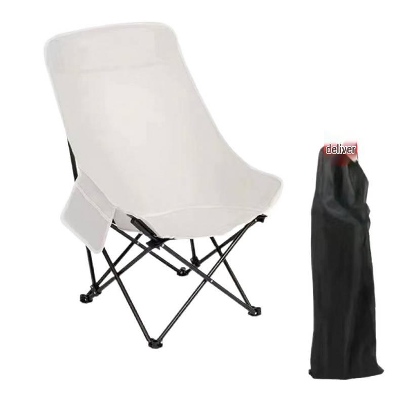 Mondlegierung Tragbarer Outdoor-Stuhl mit Rückenlehne für Camping, Angeln und Picknicks