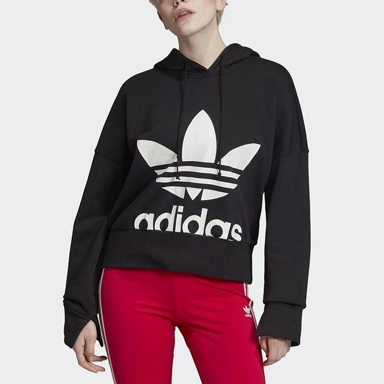 adidas Originals Sweatshirts Women's Black Hooded Moderate Regular EC1874