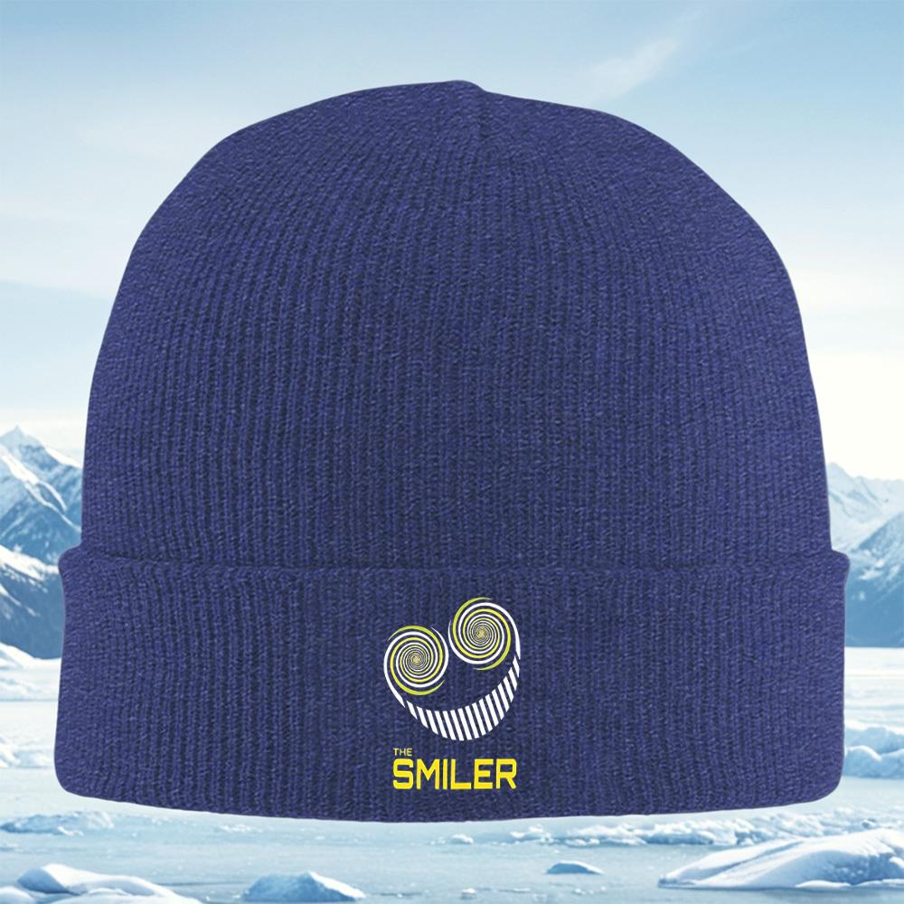 Swirls spiral smiley face design Men Women Unisex Knitted Hat Beanie Pullover Cap Winter Thermal Warm Christmas Outdoor Cycling